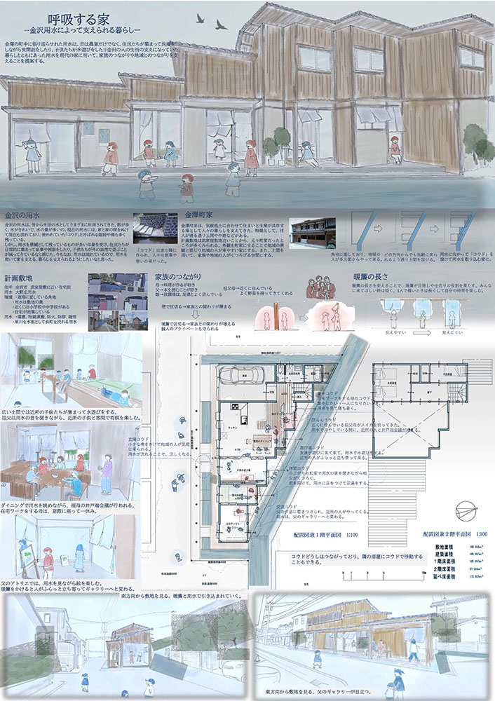 オダケホーム賞　呼吸する家　鷹野 礼奈　金沢科学技術大学校2年