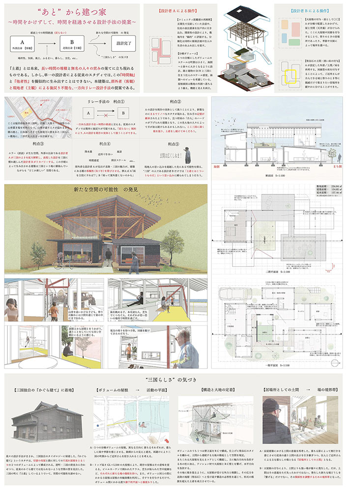 優秀賞　“あと”から建つ家 ～時間をかけずして、時間を経過させる設計手法の提案～　山下 典剛　永井 創　福井大学4年