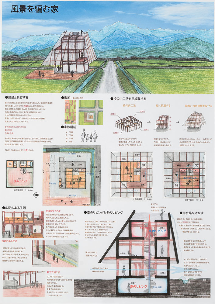 優秀賞　風景を編む家　追本 しずく　富山県立富山工業高等学校2年