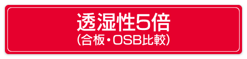 透湿性5倍（合板・OSB比較）