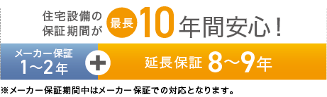 メーカー保証終了後も10年までサポート